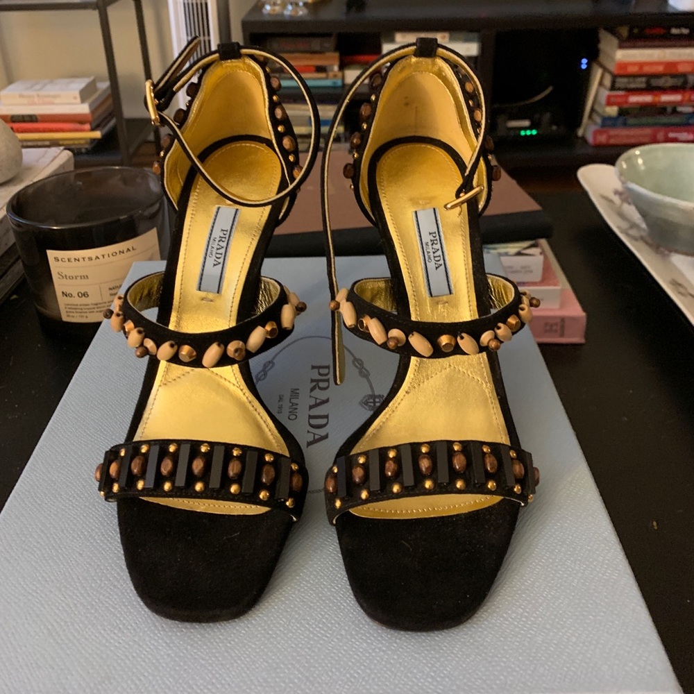 Prada Strap Sandals with bead detailing